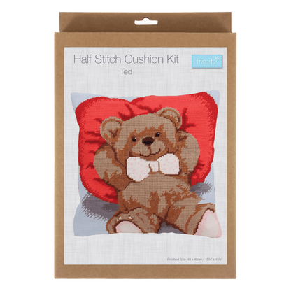 Trimits Ted Half Stitch Cushion Kit - CraftSource Market: Craft Supplies & Kits Embroidery and Cross Stitch