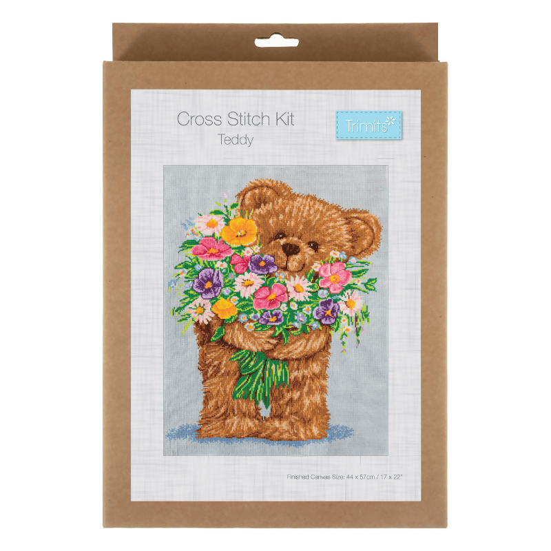 Trimits Teddy XL Cross Stitch Kit - CraftSource Market: Craft Supplies & Kits Embroidery and Cross Stitch