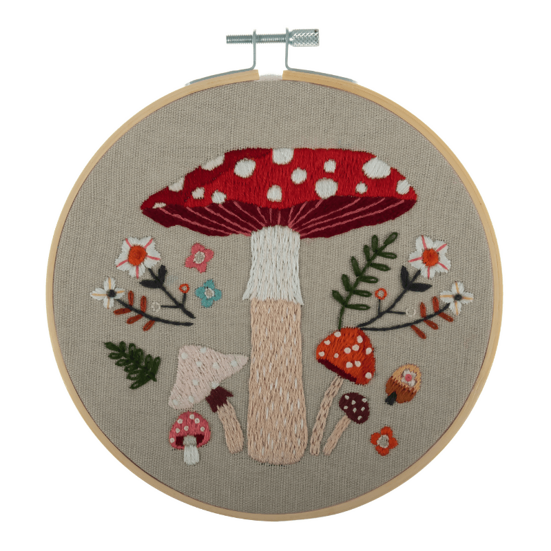 Trimits Toadstool Embroidery Hoop Kit - CraftSource Market: Craft Supplies & Kits Embroidery and Cross Stitch