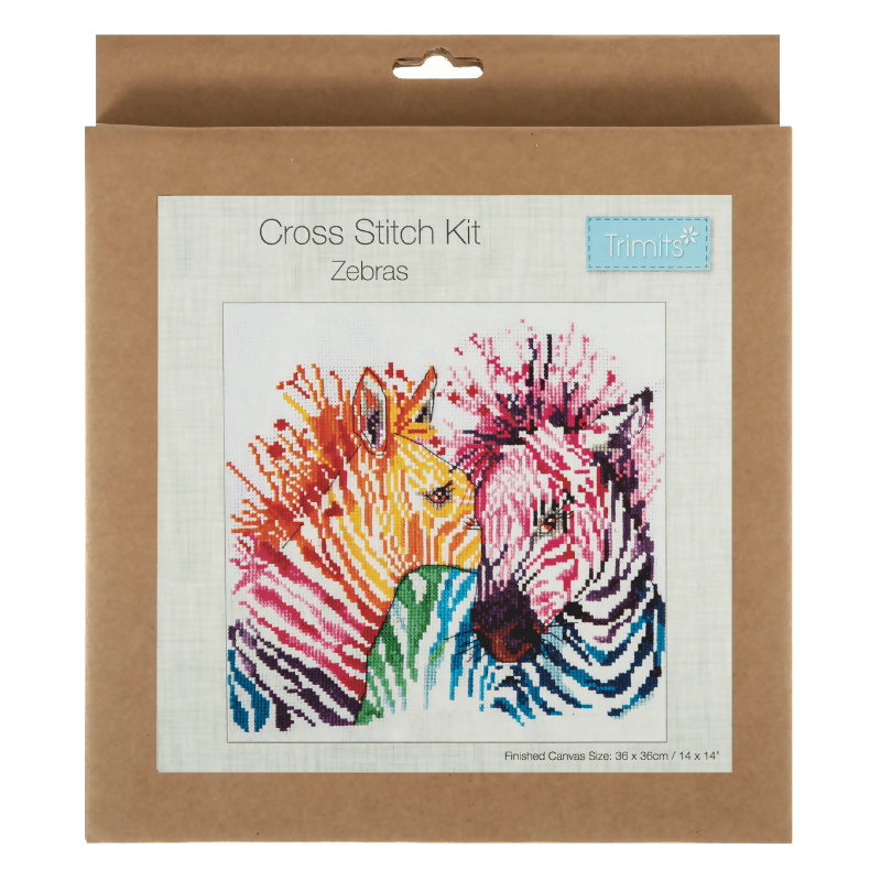Trimits Zebras Large Cross Stitch Kit - CraftSource Market: Craft Supplies & Kits Embroidery and Cross Stitch