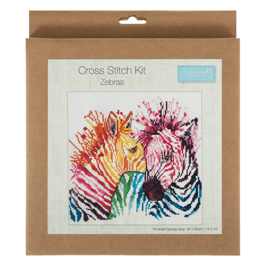Trimits Zebras Large Cross Stitch Kit - CraftSource Market: Craft Supplies & Kits Embroidery and Cross Stitch