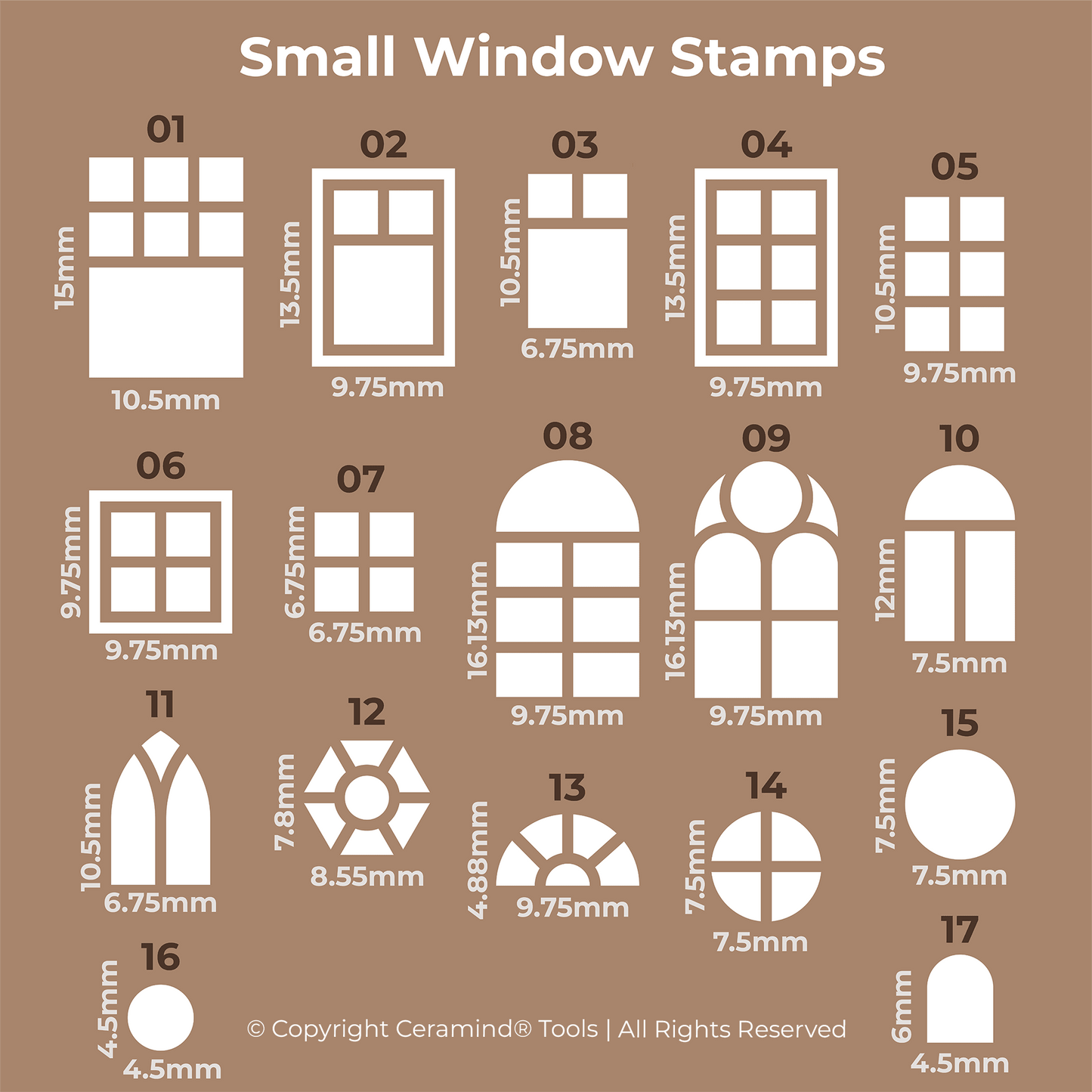 Window Stamp Set of 17 - CraftSource Market: Craft Supplies & Kits Stamps