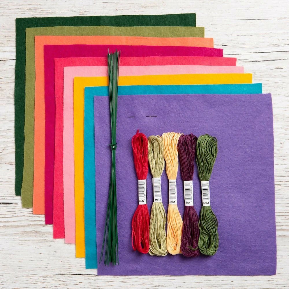 Wool Couture Felt Flower Bouquet Kit - CraftSource Market: Craft Supplies & Kits