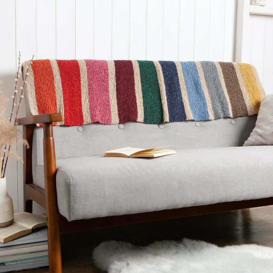Wool Couture Rainbow Blanket Knitting Kit - CraftSource Market: Craft Supplies & Kits Knitting