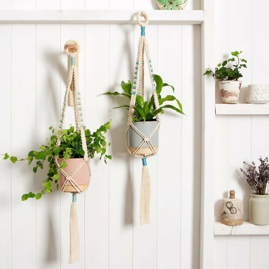 Wool Couture Two Sisters Plant Hanger Macrame Kit - CraftSource Market: Craft Supplies & Kits